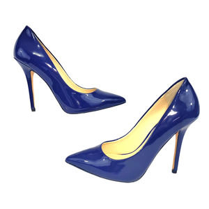 Boutique 9 Deep Blue Leather Pointed Toe Sexy Stiletto Pump High Heels Sz 6